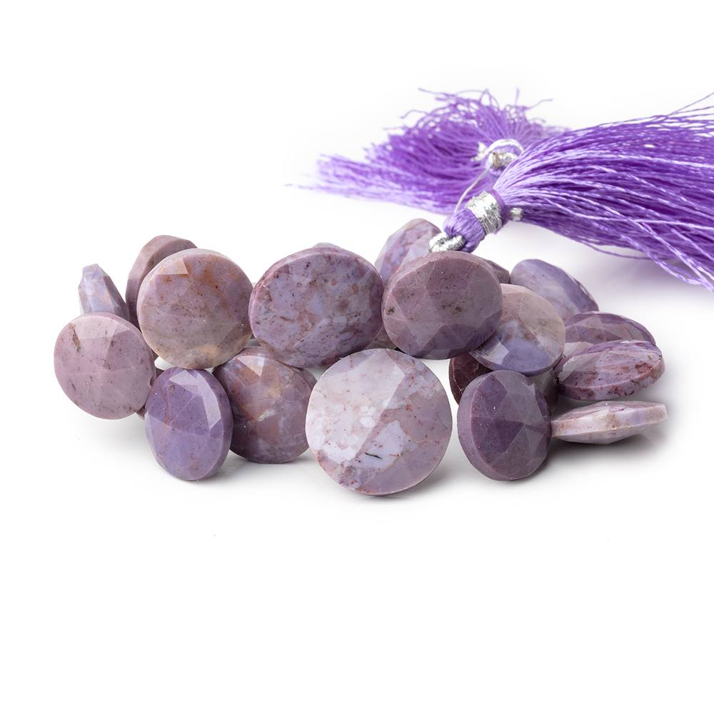 14-19mm Turkish Purple Jade Faceted Coin Beads 7.5 inch 29 pieces (ONLINE ORDER ONLY)