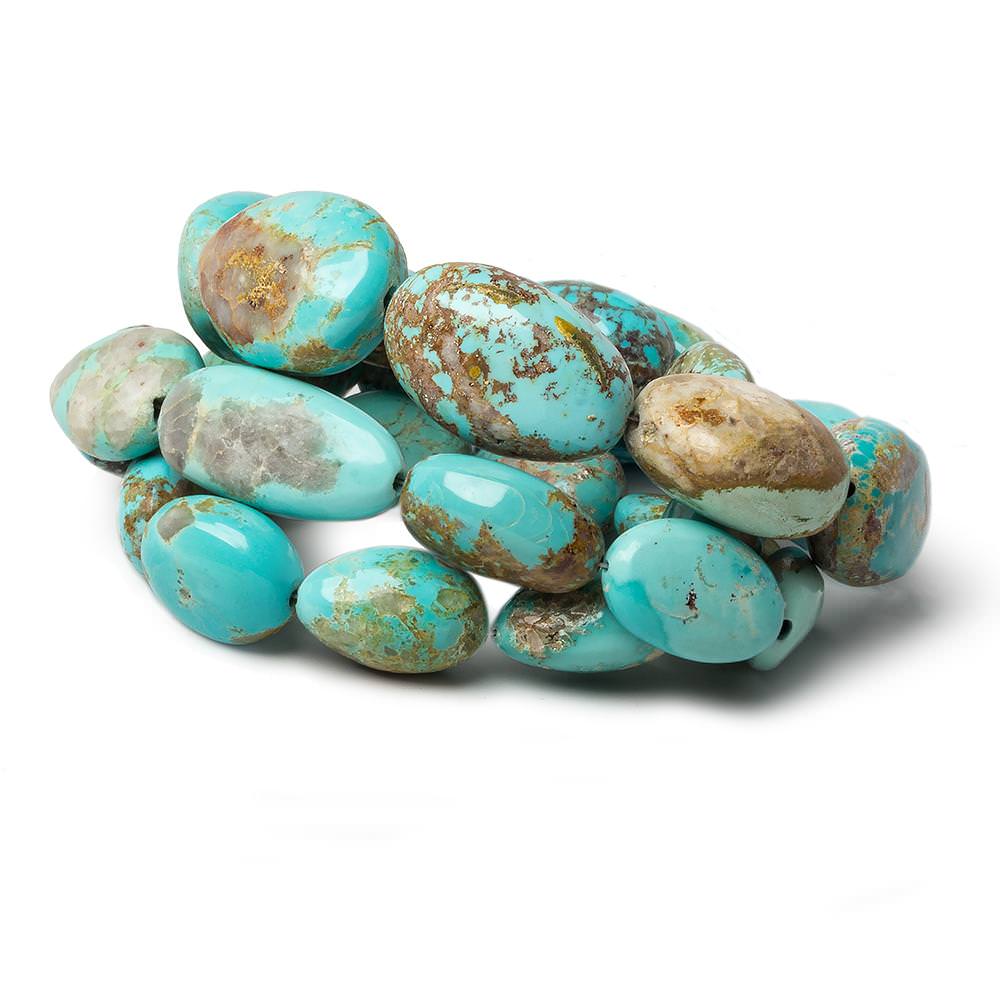 14-20mm Persian Turquoise Plain Nugget Beads 18 inch 27 beads (ONLINE ORDER ONLY)