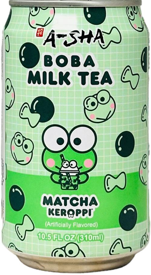 A-SHA Sanrio Boba tea with milk matcha KEROPPI (1 Can) (ONLINE ORDER ONLY)