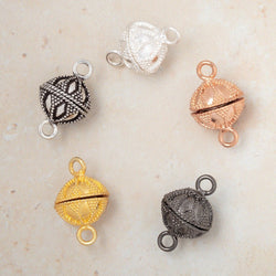 14.5mm Miligrain Petal Design Magnetic Clasp 1 piece