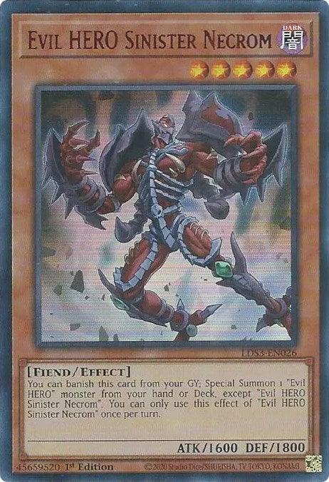 Evil HERO Sinister Necrom (Red) [LDS3-EN026] Ultra Rare (ONLINE ORDER ONLY)