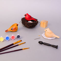 Hand-Carved Cardinal Bird DIY Painting Kit – Nature-Inspired Decor & Gifts (ONLINE ORDER ONLY)