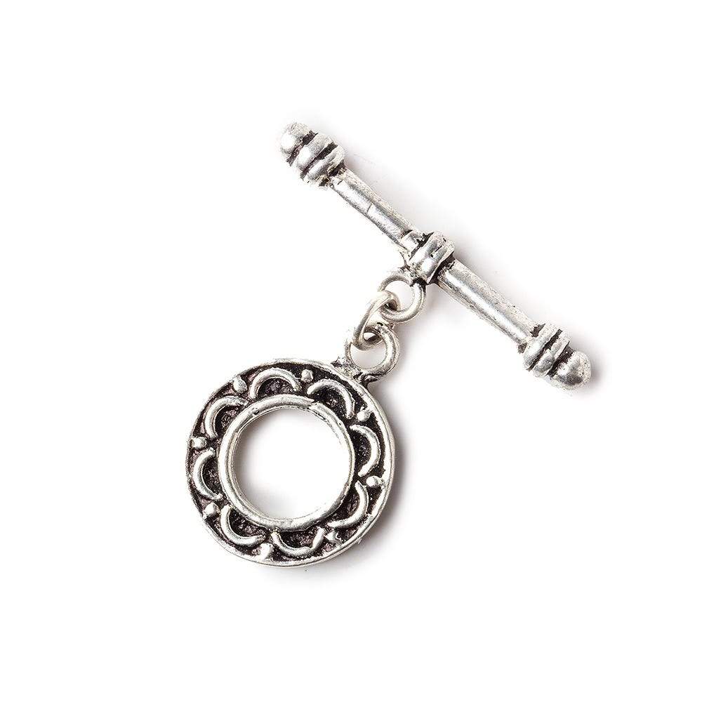 14mm Antiqued Sterling Silver Toggle Round 1 Finding (ONLINE ORDER ONLY)