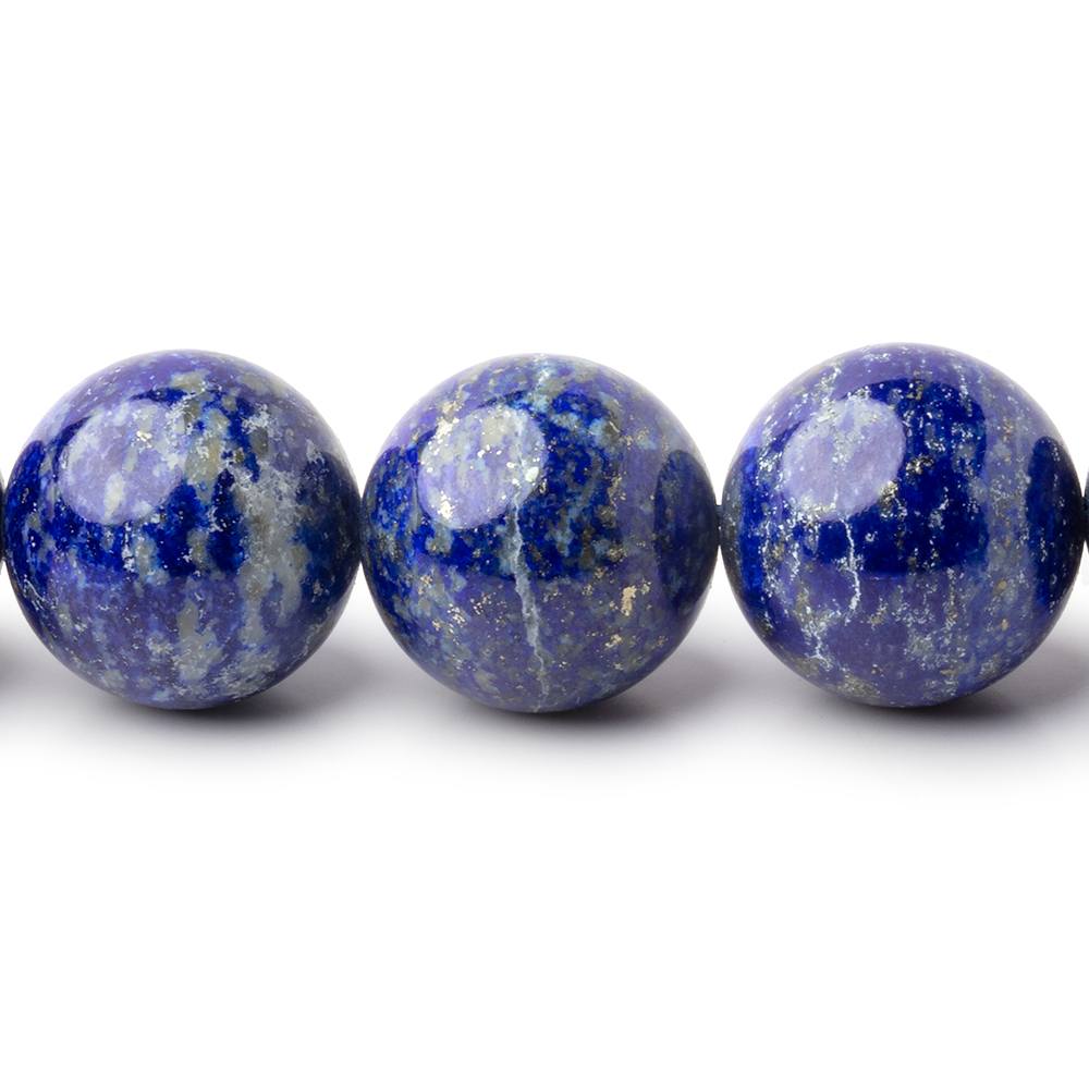 14mm Lapis Lazuli Plain Rounds 16 inch 29 Beads 1mm Hole (ONLINE ORDER ONLY)