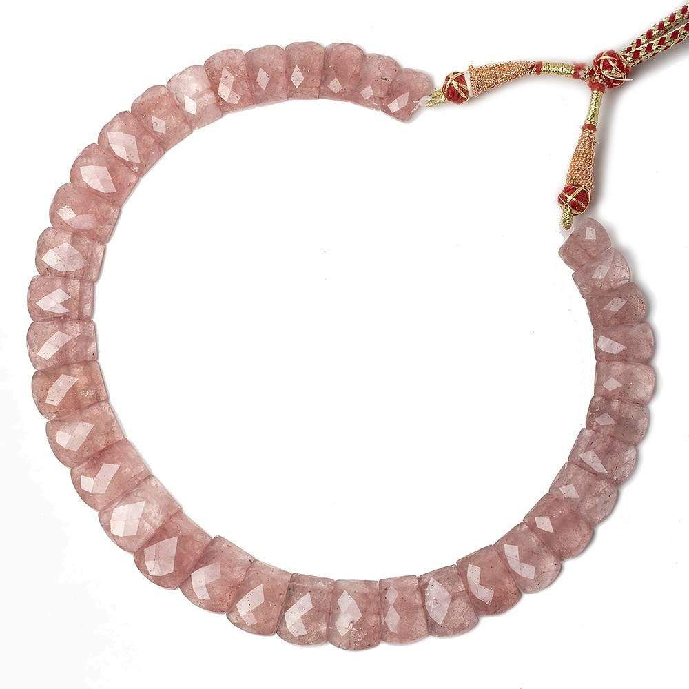 14x10-20x15mm Strawberry Quartz double drilled faceted fancy shape collar 34 beads (ONLINE ORDER ONLY)