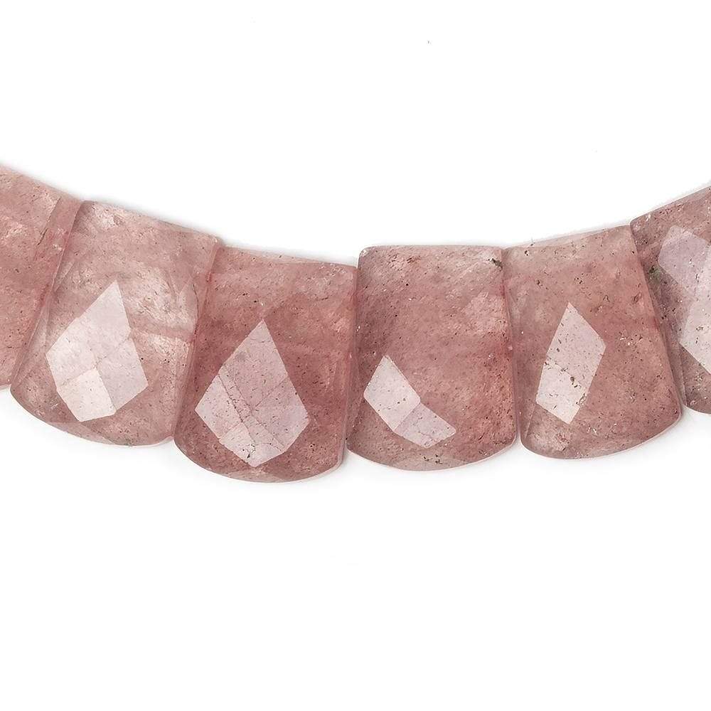 14x10-20x15mm Strawberry Quartz double drilled faceted fancy shape collar 34 beads (ONLINE ORDER ONLY)