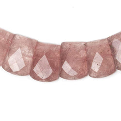 14x10-20x15mm Strawberry Quartz double drilled faceted fancy shape collar 34 beads (ONLINE ORDER ONLY)