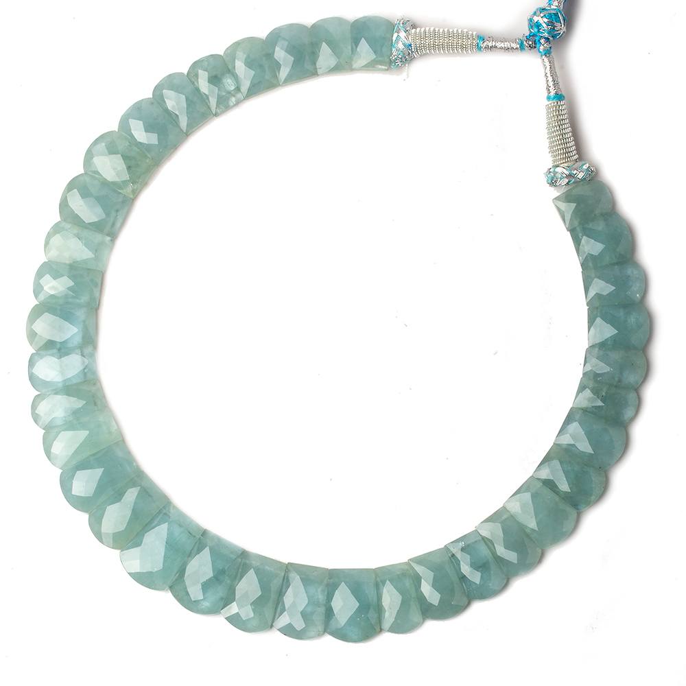 14x10-21x15mm Aquamarine double drilled faceted fancy shape collar 35 beads (ONLINE ORDER ONLY)