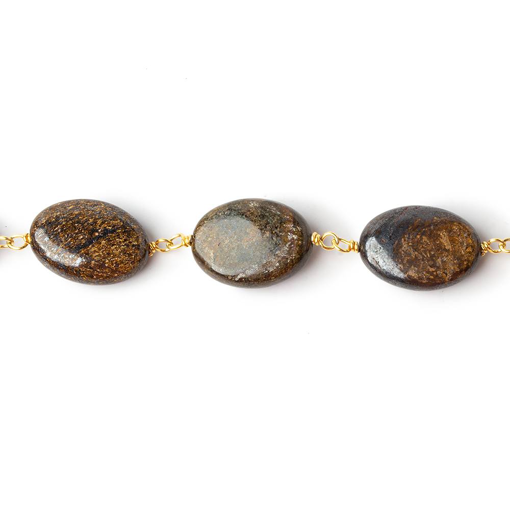 14x10mm Bronzite plain oval Vermeil Chain by the foot 17 pieces (ONLINE ORDER ONLY)