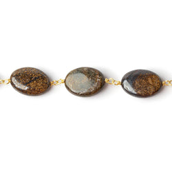 14x10mm Bronzite plain oval Vermeil Chain by the foot 17 pieces (ONLINE ORDER ONLY)
