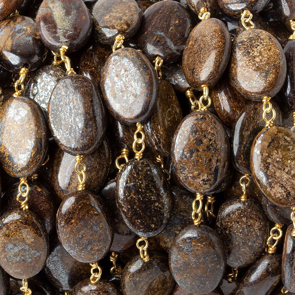 14x10mm Bronzite plain oval Vermeil Chain by the foot 17 pieces (ONLINE ORDER ONLY)