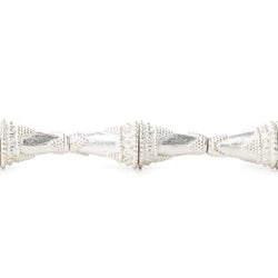 14x10mm Sterling Silver Plated Copper Cone Granulated Twisted Rope Edge 8 inch 14 pcs (ONLINE ORDER ONLY)