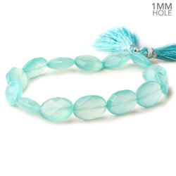 14x11mm Seafoam Blue Chalcedony straight drilled faceted ovals 8 inch 13pcs