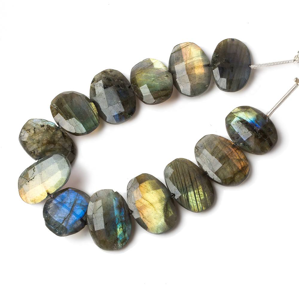 14x11-16x11mm Labradorite side drilled Faceted Cushion beads 6 inch 12 pieces (ONLINE ORDER ONLY)