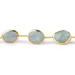 14x11mm Vermeil Bezel Aquamarine Faceted Nugget Beads 8 inch 10 pieces (ONLINE ORDER ONLY)