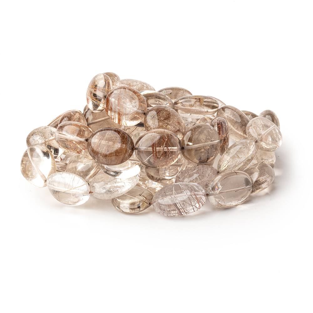 17x15mm Rutilated Quartz Plain Oval Beads 16 inch 25 pieces (ONLINE ORDER ONLY)