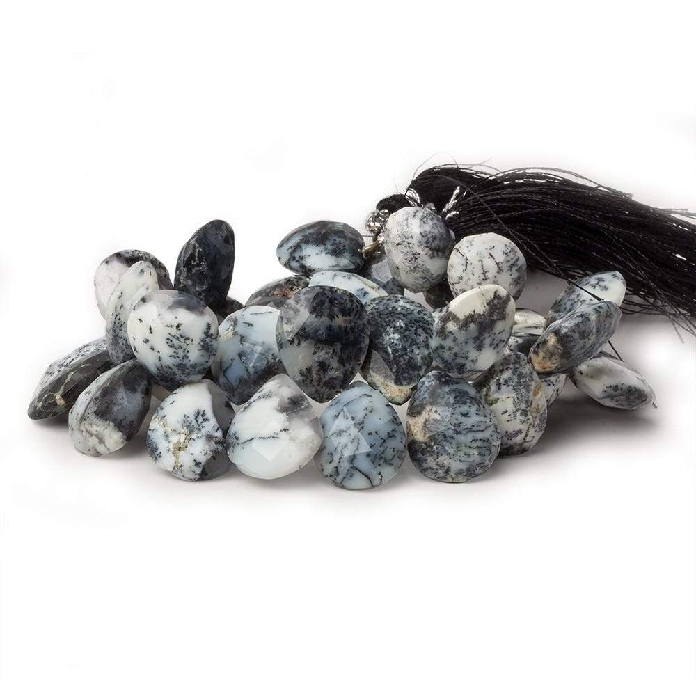 14x12-18x11mm Dendritic Opal Faceted Pear Briolette 7 inch 36 beads AA (ONLINE ORDER ONLY)