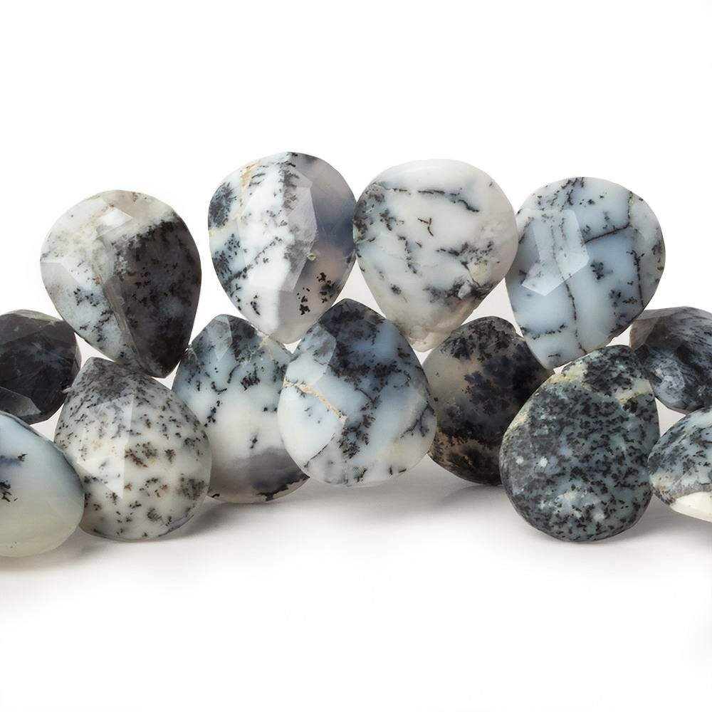 14x12-18x11mm Dendritic Opal Faceted Pear Briolette 7 inch 36 beads AA (ONLINE ORDER ONLY)