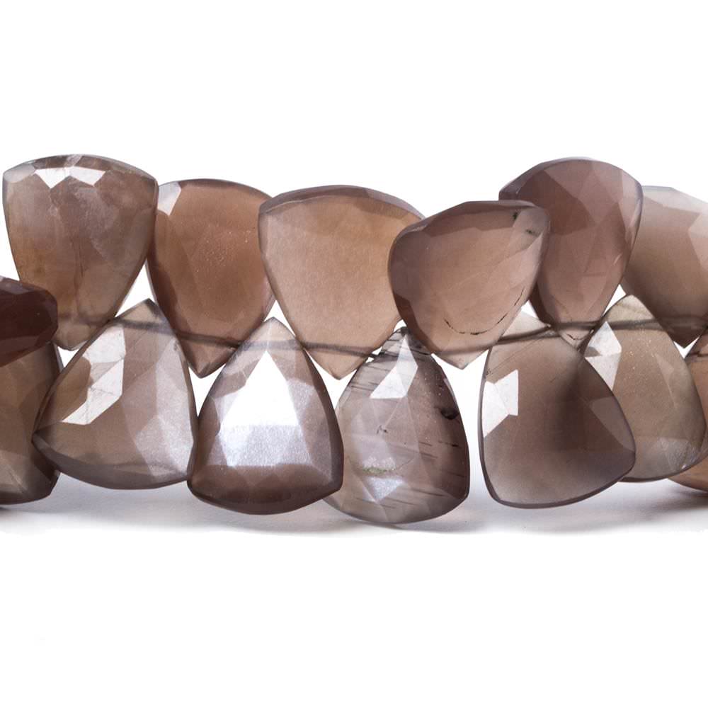 13x17mm Chocolate Moonstone faceted flat trillion beads 8 inch 38 pcs (ONLINE ORDER ONLY)