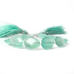 14x12mm Sea Blue Chalcedony straight drilled faceted nugget beads 8 inch 14 pieces A (ONLINE ORDER ONLY)