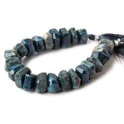 14x13-15x14mm Azurite center drilled faceted chunky nugget beads 7.5 inch 26 pieces A (ONLINE ORDER ONLY)