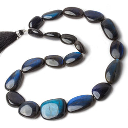 14x13-21x22mm Black Labradorite plain nugget beads 16 inch 20 pieces AAA