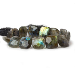 13x13-14x14mm Labradorite faceted square cushion beads 8 inch 14 pieces (ONLINE ORDER ONLY)