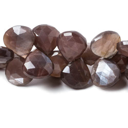 14x14-16x16mm Chocolate Moonstone faceted heart beads 7.5 inch 34 pcs (ONLINE ORDER ONLY)