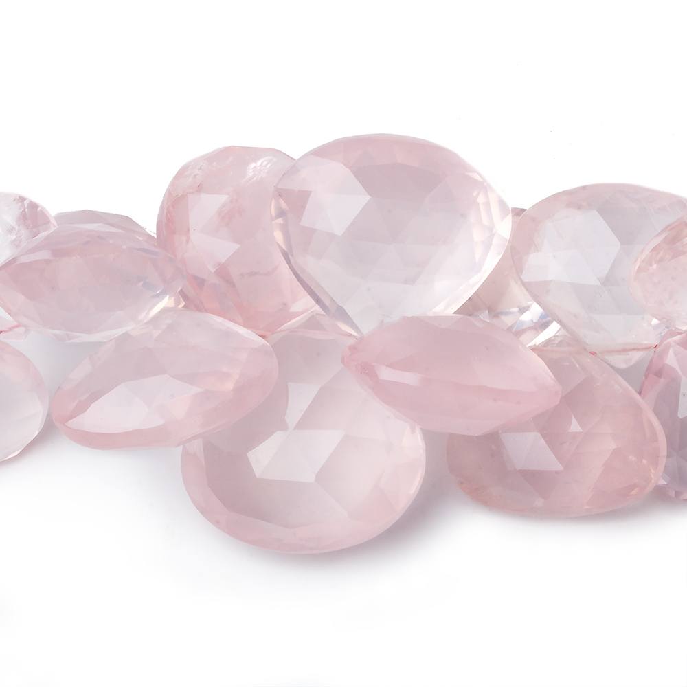 14x14-26x26mm Rose Quartz faceted heart beads 8 inch 33 pieces AA (ONLINE ORDER ONLY)