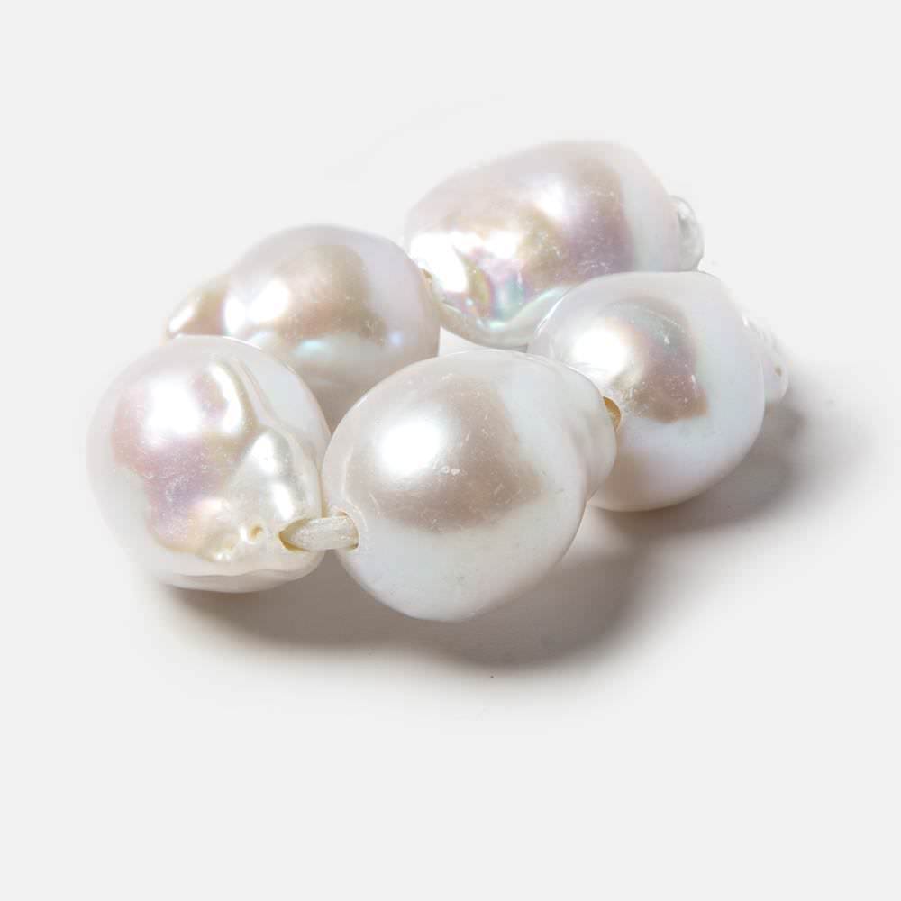 14x19-15x20mm Off White Ultra Baroque 2.5mm Hole Freshwater Pearls 5 pcs (ONLINE ORDER ONLY)