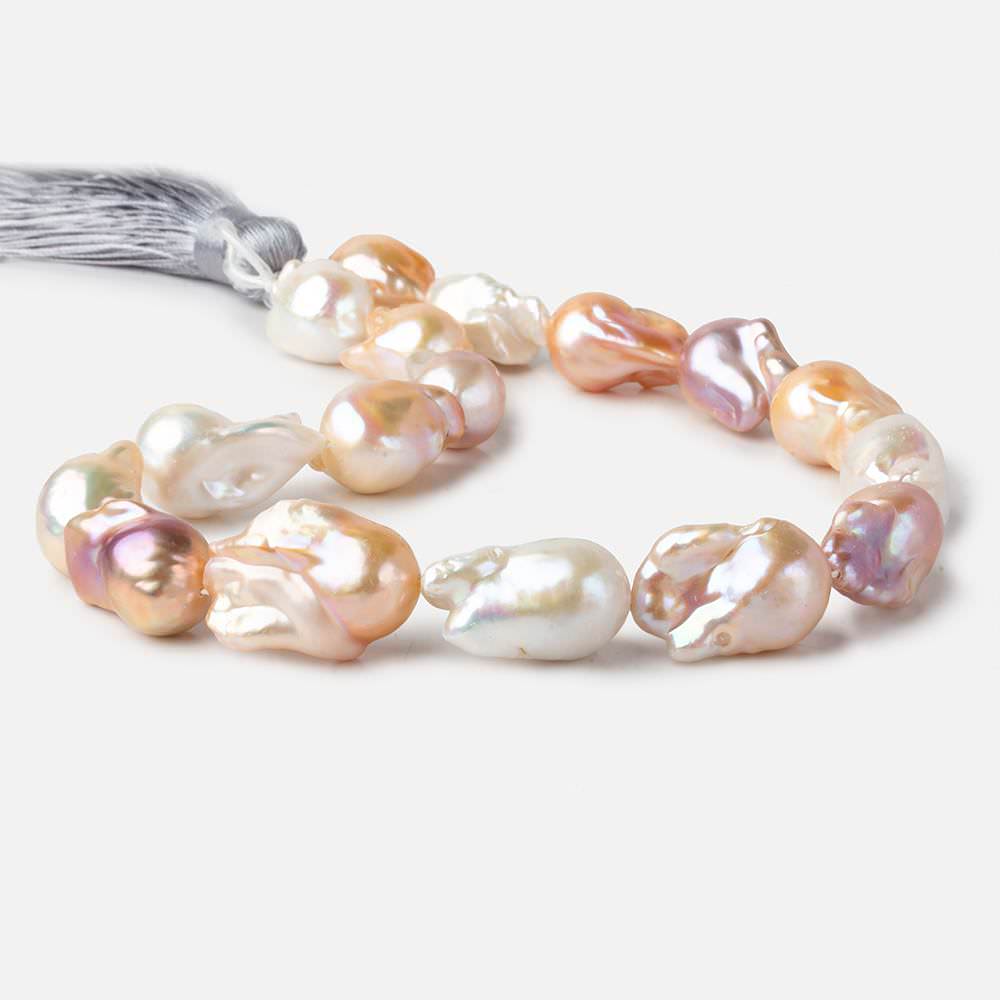 14x19-15x26mm Tri-Color Ultra Baroque Freshwater Pearls 16 inch 17 pieces AA grade (ONLINE ORDER ONLY)