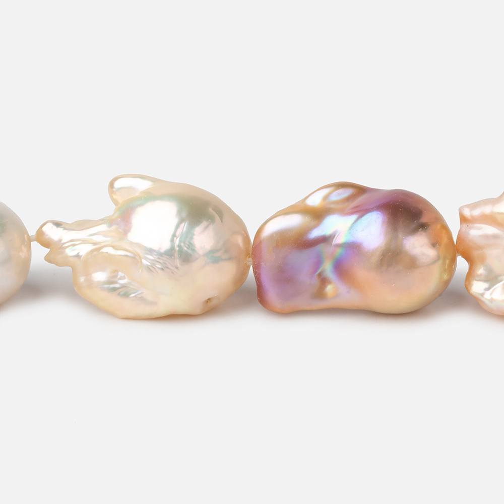 14x19-15x26mm Tri-Color Ultra Baroque Freshwater Pearls 16 inch 17 pieces AA grade (ONLINE ORDER ONLY)