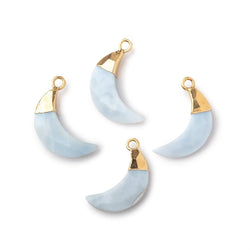 14x4mm Gold Leafed Owyhee Opal Faceted Crescent Moon Focal Pendant 1 piece (ONLINE ORDER ONLY)