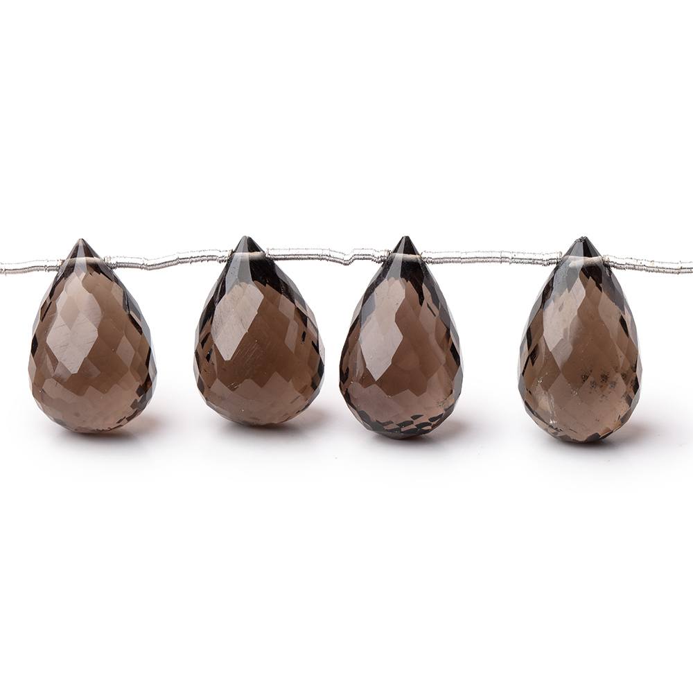 14x9-17x10mm Smoky Quartz Faceted Tear Drop Beads 7.5 inch 14 pieces (ONLINE ORDER ONLY)