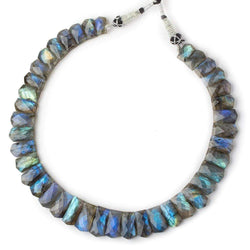 14x9-23x11mm Labradorite double drilled fancy shape collar 40 beads (ONLINE ORDER ONLY)
