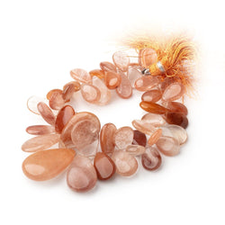 14x9-32x20mm Rutilated Quartz Plain Pear Beads 8 inch 46 pieces (ONLINE ORDER ONLY)