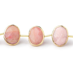 15-16mm Vermeil Bezel Pink Peruvian Opal Faceted Nuggets 7.5 inch 11 Beads (ONLINE ORDER ONLY)