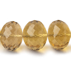 15-16mm Whiskey Quartz Faceted Rondelle Beads 16 inch 37 pieces AA (ONLINE ORDER ONLY)
