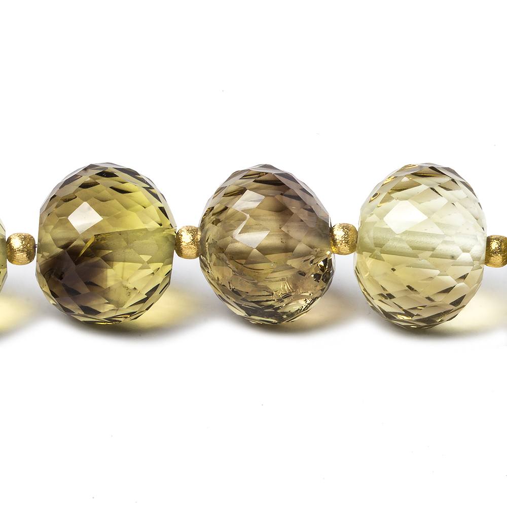 15-17mm Bi-Colored Quartz large hole Concave Faceted Rondelles 4 inch 7 beads AA (ONLINE ORDER ONLY)
