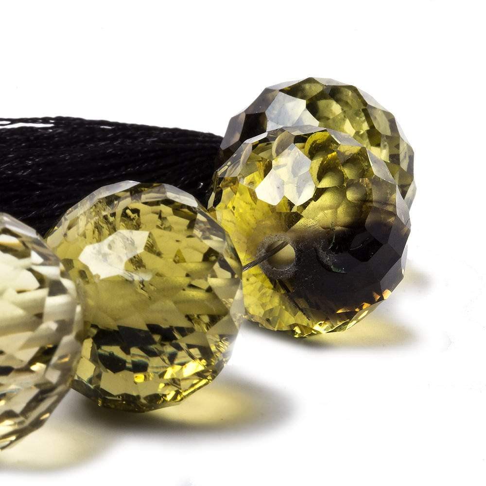15-17mm Bi-Colored Quartz large hole Concave Faceted Rondelles 4 inch 7 beads AA (ONLINE ORDER ONLY)