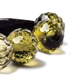 15-17mm Bi-Colored Quartz large hole Concave Faceted Rondelles 4 inch 7 beads AA (ONLINE ORDER ONLY)
