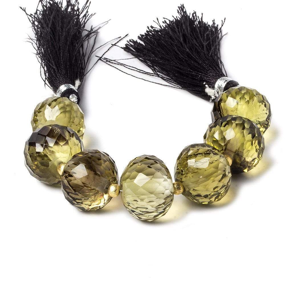 15-17mm Bi-Colored Quartz large hole Concave Faceted Rondelles 4 inch 7 beads AA (ONLINE ORDER ONLY)
