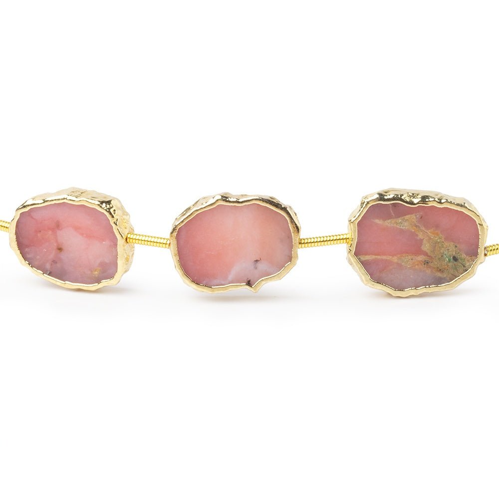 15-17mm Gold Leaf Pink Peruvian Opal Plain Slice Strand 10 Beads (ONLINE ORDER ONLY)