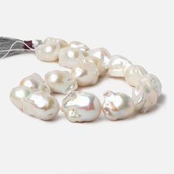 15-17mm Off White Ultra Baroque Freshwater Pearls 16.5 inch 17 pieces AAA 0.8mm drill hole (ONLINE ORDER ONLY)