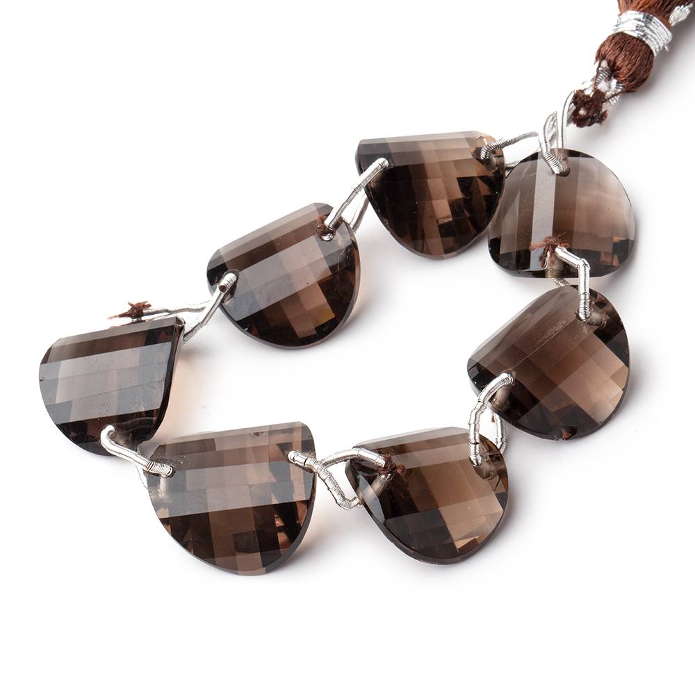15-17mm Smoky Quartz Double Drill Fancy Shape Beads 6 inch 7 pieces AA (ONLINE ORDER ONLY)