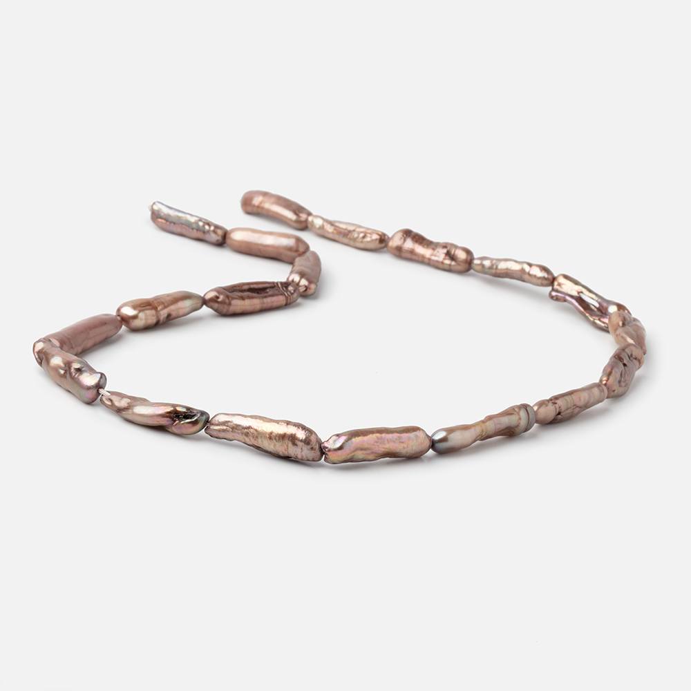 15-21mm Mocha Straight Drill Biwa Freshwater Pearls 15.5 inch 17 Beads (ONLINE ORDER ONLY)