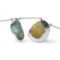 15-21mm Silver Leafed Drusy Agate Bead Strand 8 inch 7 pieces (ONLINE ORDER ONLY)