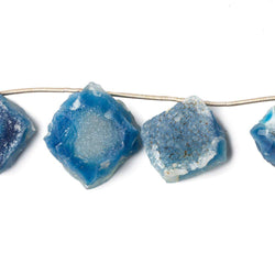 15-22mm Royal Blue Agate Hammer Faceted Drusy Square Beads 7 pieces (ONLINE ORDER ONLY)