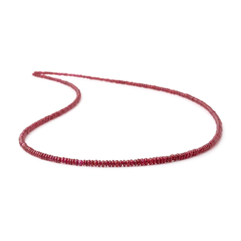 1.5-3mm Natural Ruby Plain Rondelle Beads 17 inch 350 pieces AAA (ONLINE ORDER ONLY)