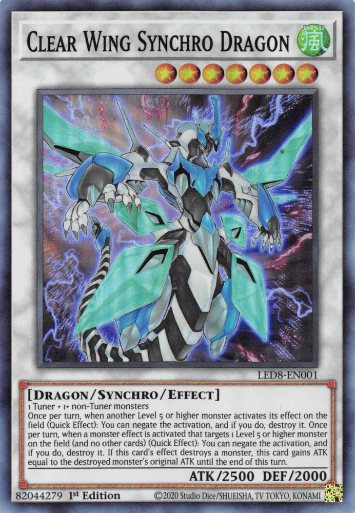 Clear Wing Synchro Dragon [LED8-EN001] Super Rare (ONLINE ORDER ONLY)